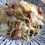 【鍋いらず】唐揚げと白菜のパスタ 白ごま仕立て